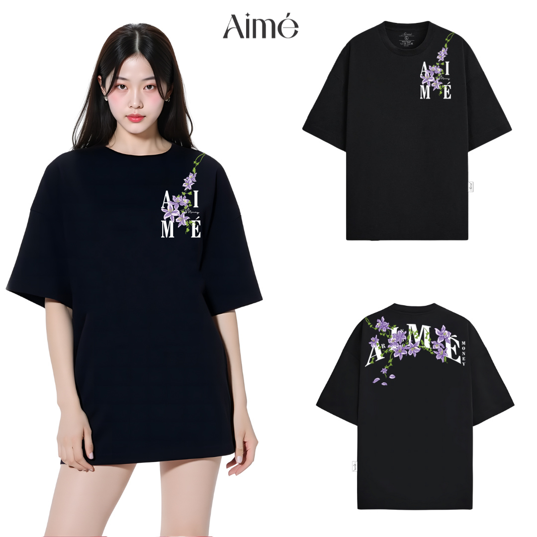 Áo Thun Unisex Aimé – "Floral Elegance" Nature-Inspired Design