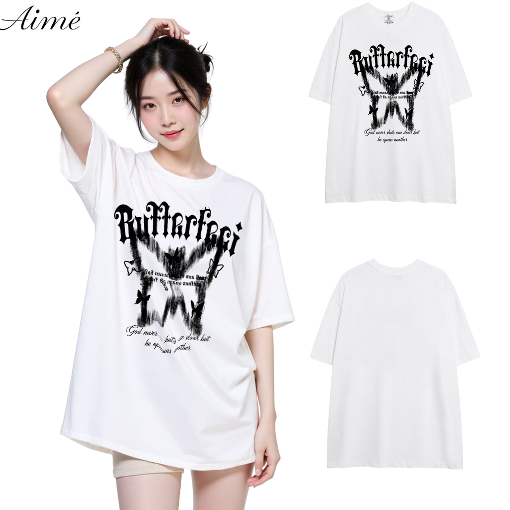 Áo Thun Unisex Aimé – "Butterfly Cross" Gothic Angel Tee