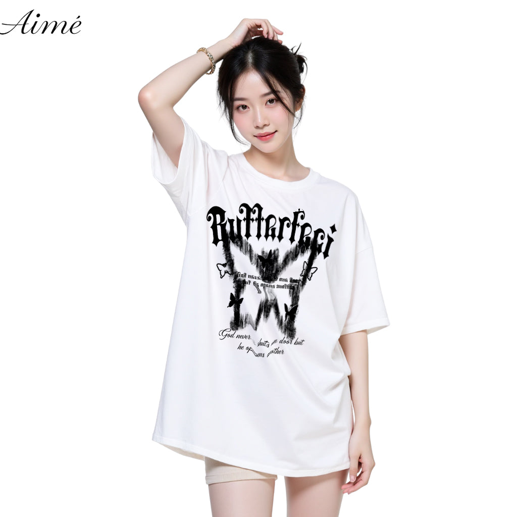 Áo Thun Unisex Aimé – "Butterfly Cross" Gothic Angel Tee