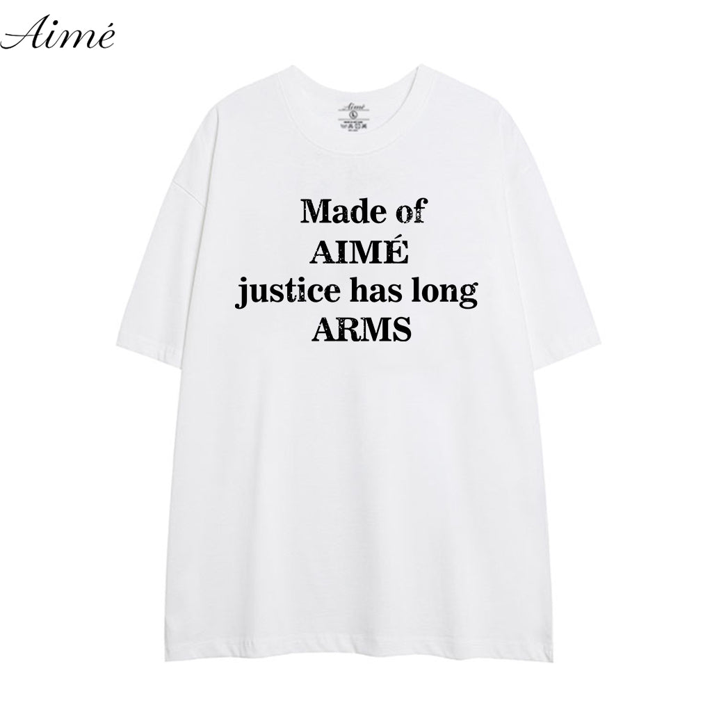 Áo Thun Unisex Aimé – "Justice Has Long Arms" Minimalist Design