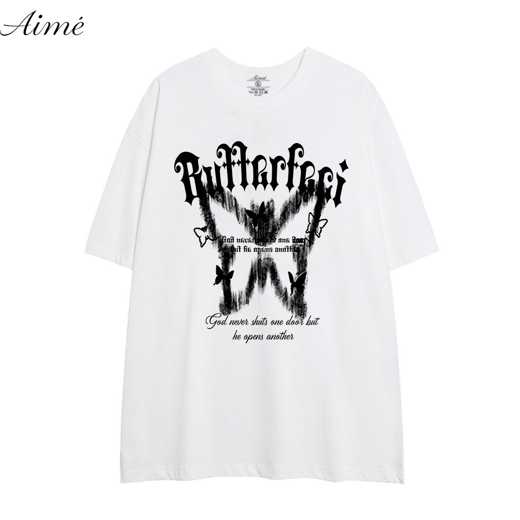 Áo Thun Unisex Aimé – "Butterfly Cross" Gothic Angel Tee