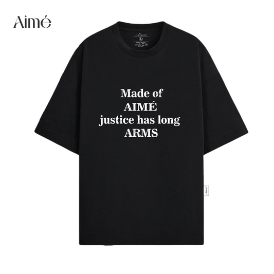 Áo Thun Unisex Aimé – "Justice Has Long Arms" Minimalist Design
