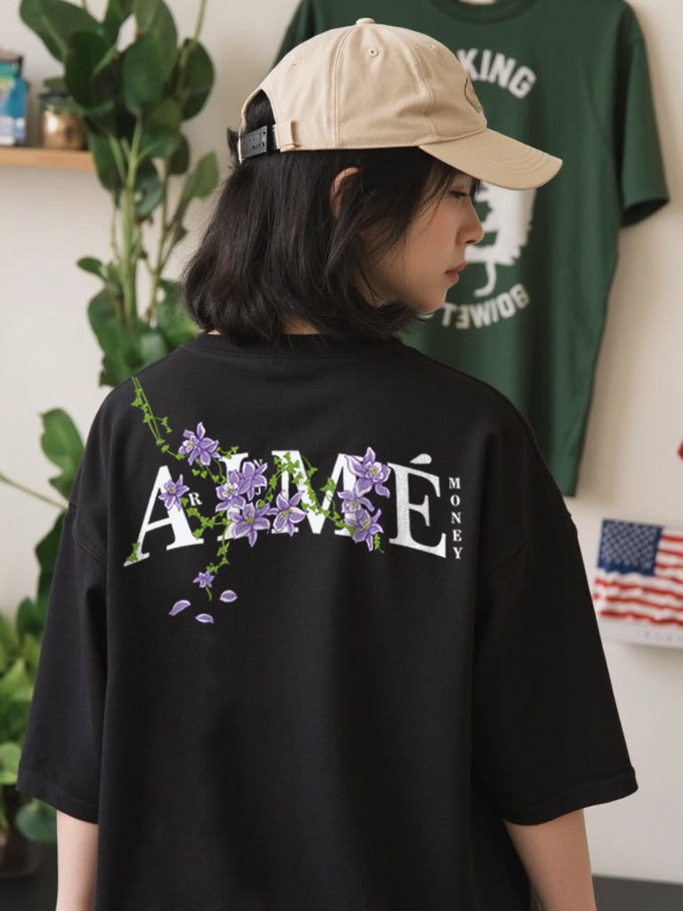 Áo Thun Unisex Aimé – "Floral Elegance" Nature-Inspired Design