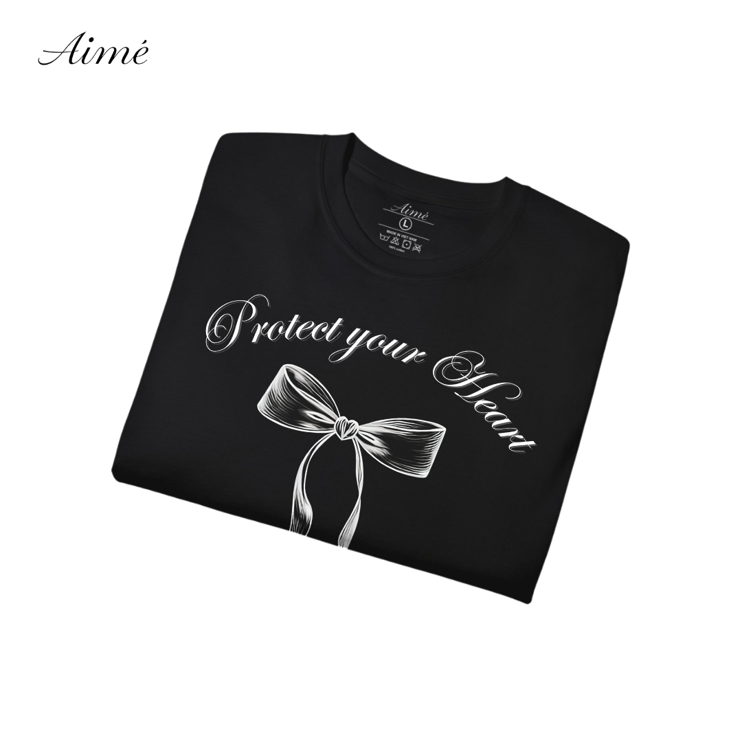 Áo Thun Unisex Aimé – "Protect Your Heart" Minimal Streetwear
