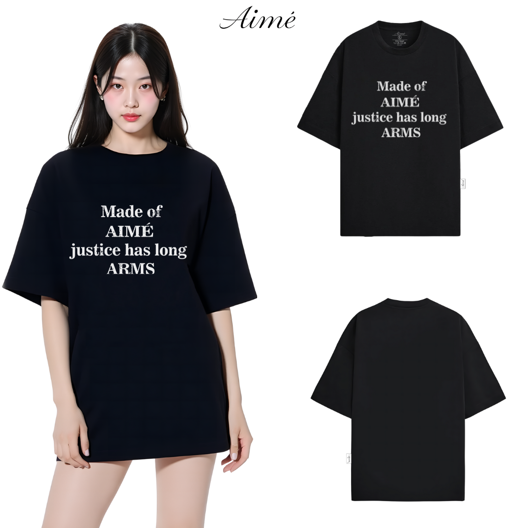 Áo Thun Unisex Aimé – "Justice Has Long Arms" Minimalist Design