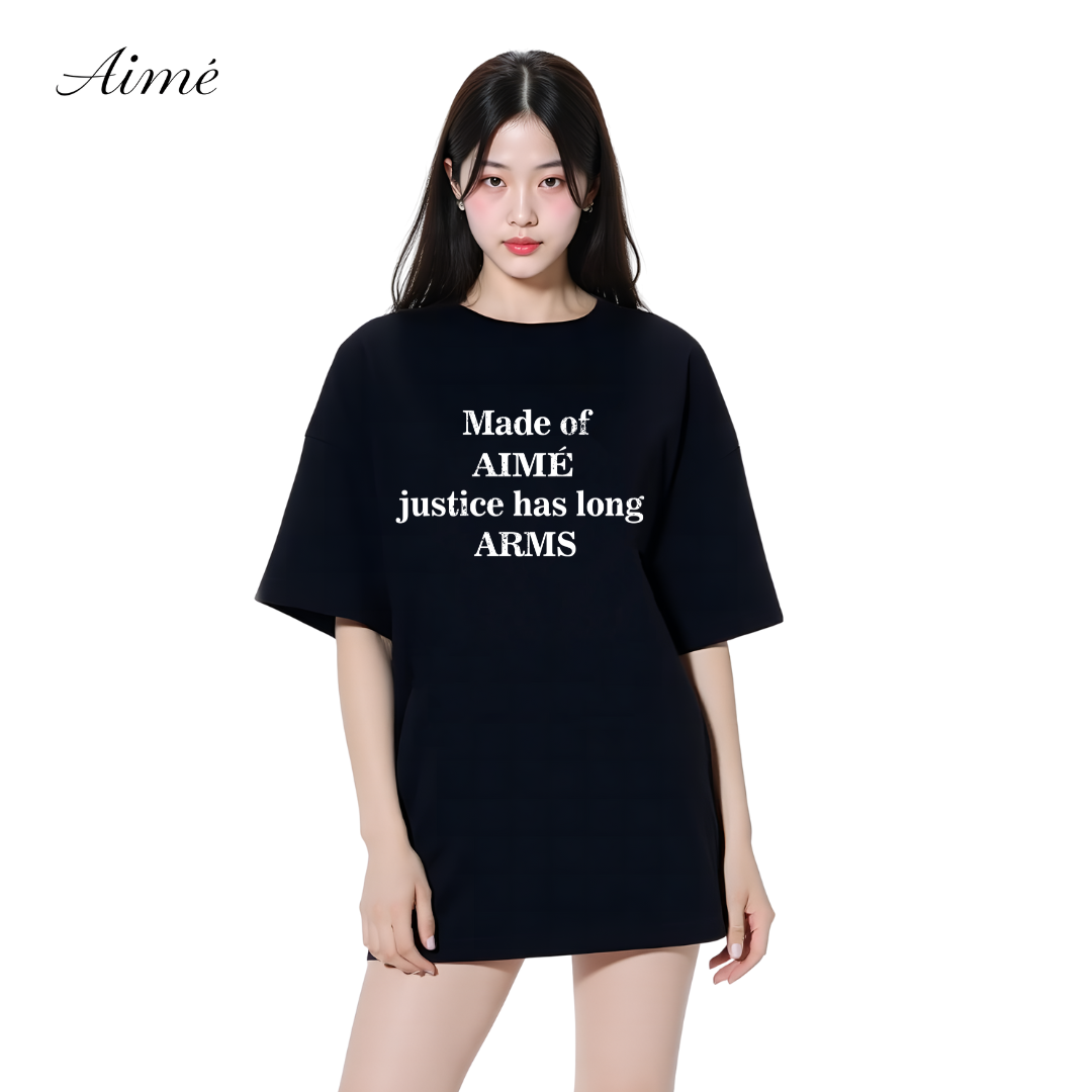 Áo Thun Unisex Aimé – "Justice Has Long Arms" Minimalist Design