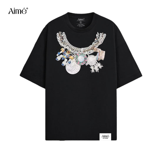 Áo Thun Unisex Aimé – "Ice Chain Flex" 3D Graphic Necklace Tee